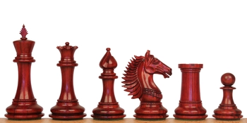 Copenhagen Staunton Chess Set with Padauk & Boxwood Pieces - 4.5" King